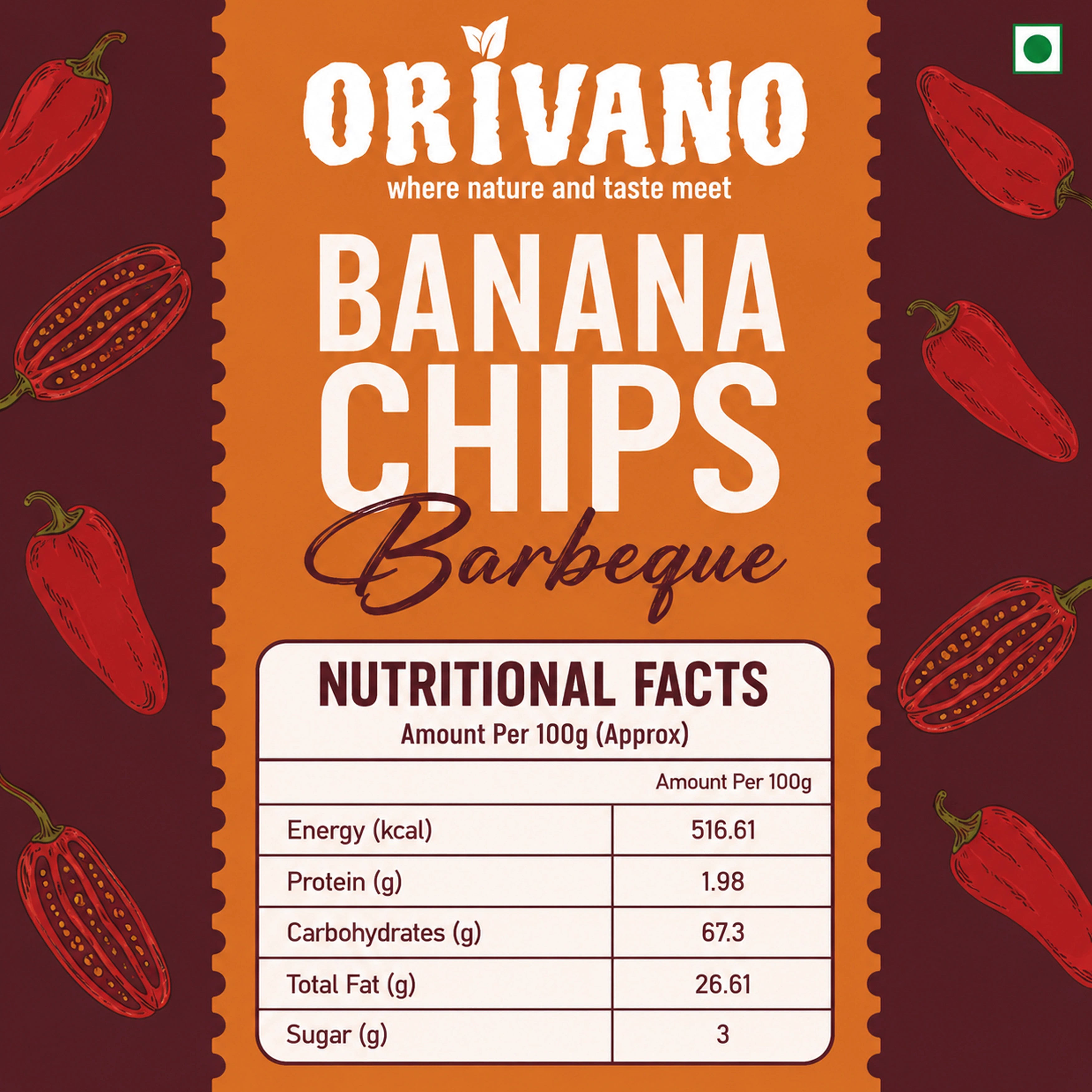 Barbecue Flavoured Banana Chips 100g