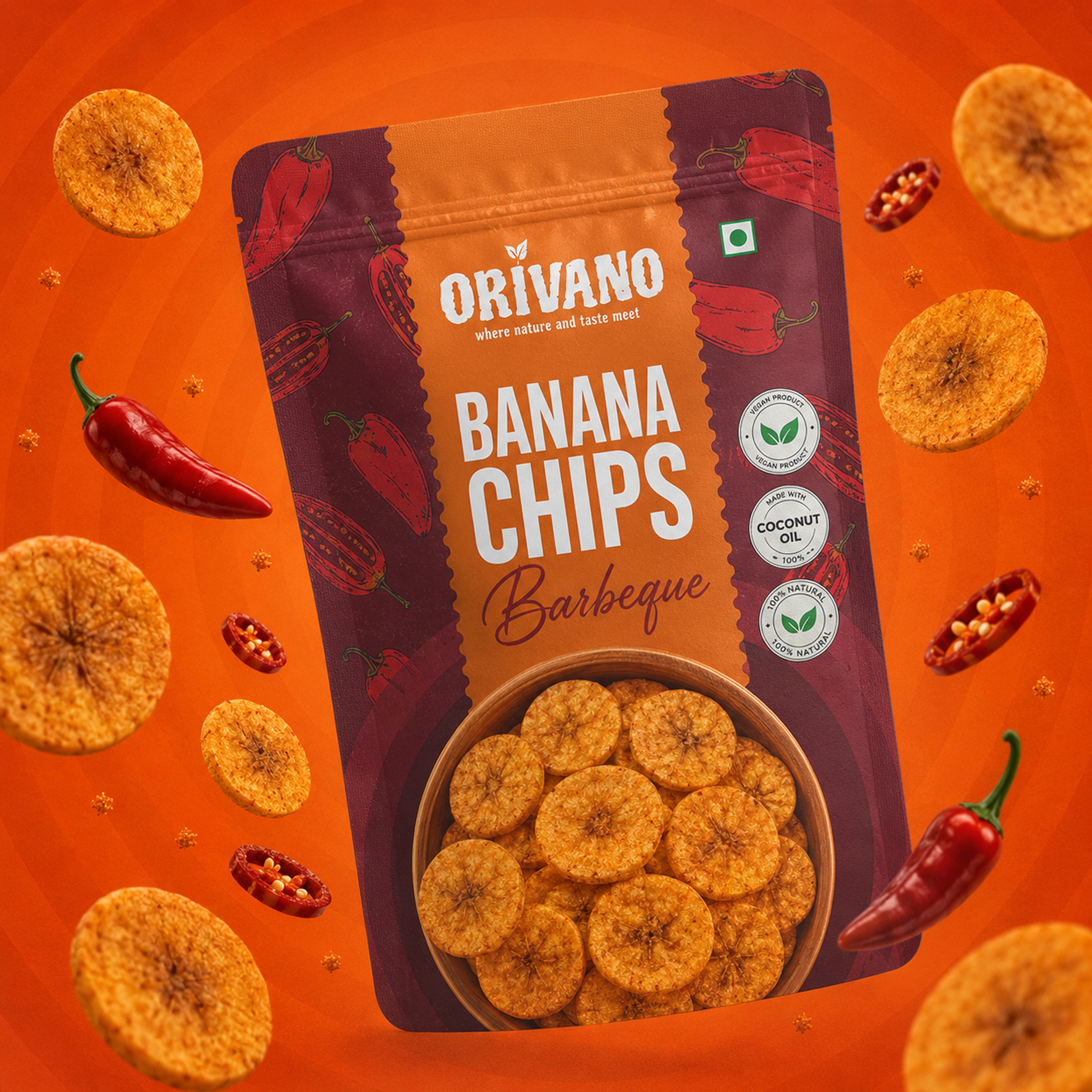 Barbecue Flavoured Banana Chips 100g
