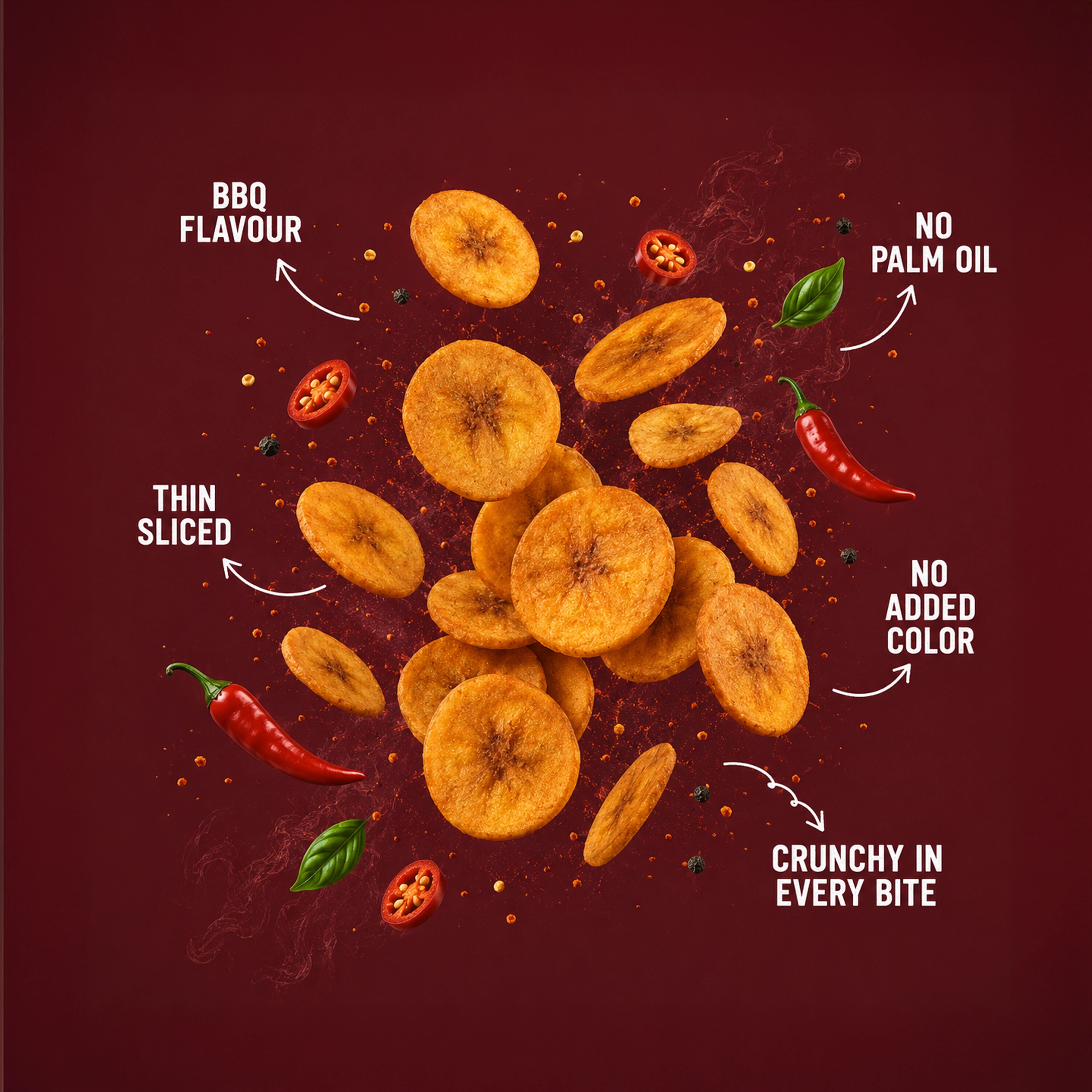 Barbecue Flavoured Banana Chips 100g