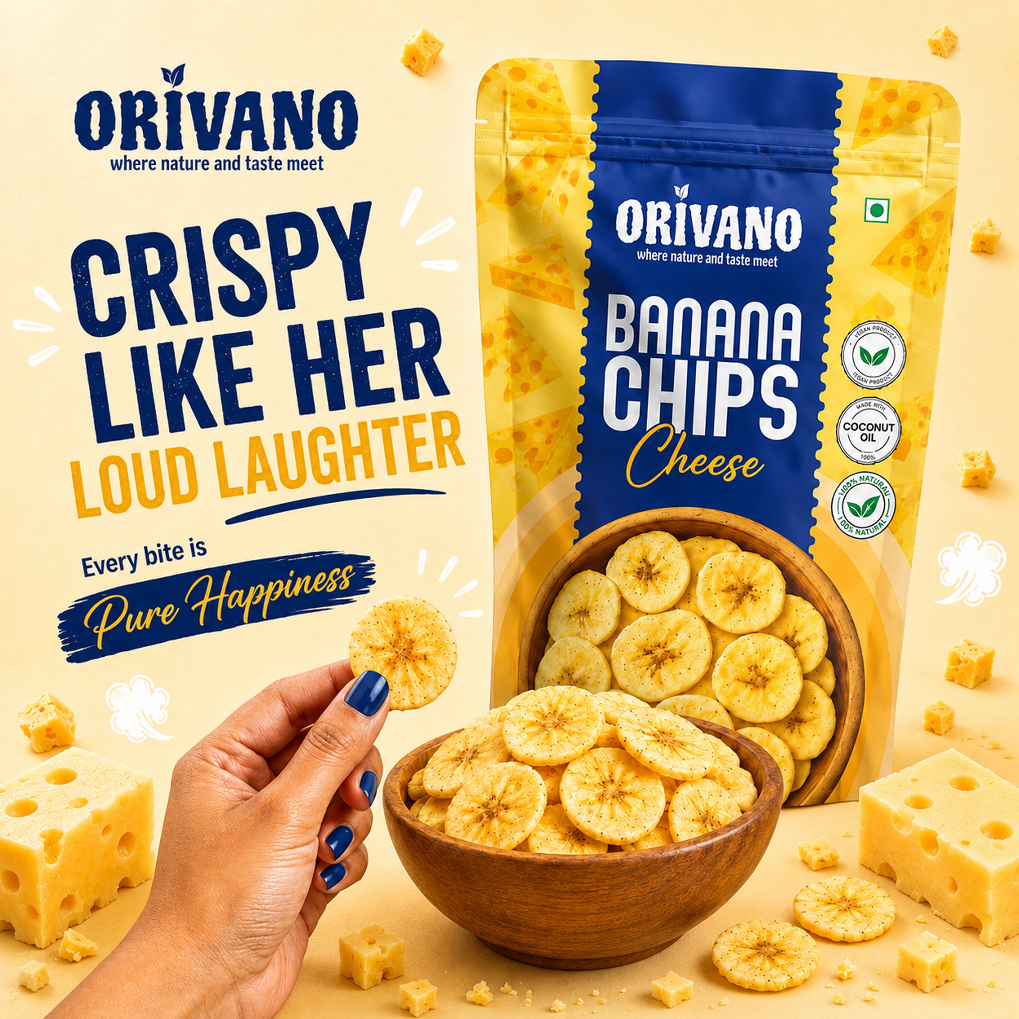 Cheese Flavoured Banana Chips 100g